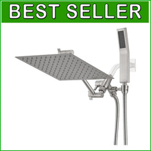 Load image into Gallery viewer, 12-Inch Brushed Nickel High Pressure Dual Rain Shower Head with Handheld Option