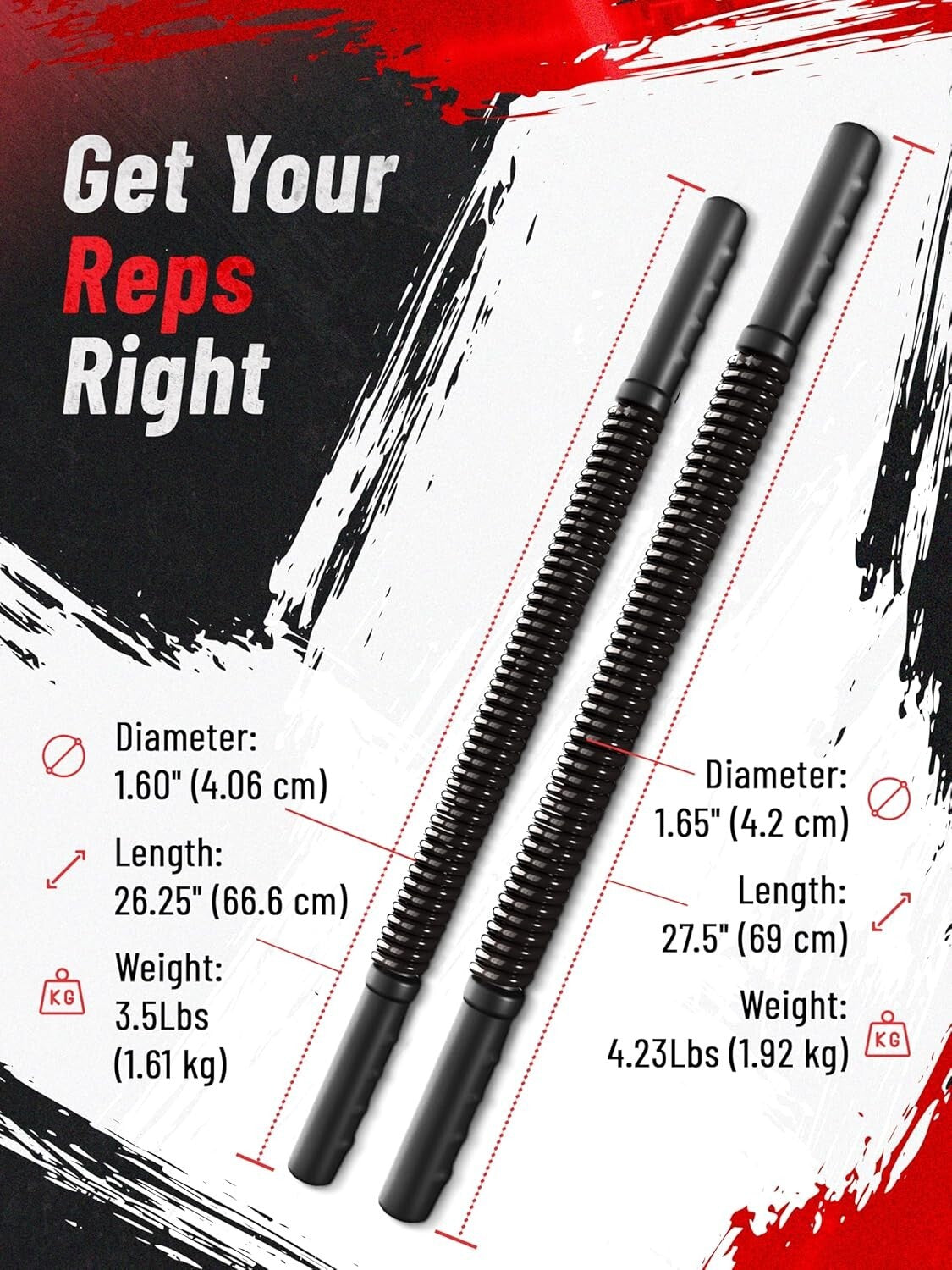 Durable Upper Body Strength Trainer - Power Twister Flex Bar for Chest & Arms