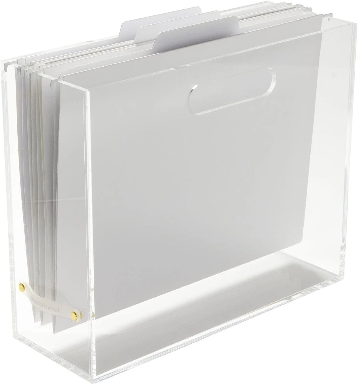 Elegant Clear Acrylic File Box Slim Organizer for Stylish Desk Storage 12.25"L