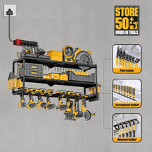 Load image into Gallery viewer, 3-Layer Tool Storage Shelf with Detachable Power Strip - Ideal for Garage Space
