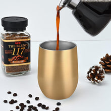 Load image into Gallery viewer, Luxury 8-Pack Gold Stainless Steel Wine Tumblers - Perfect for Travel &amp; Weddings