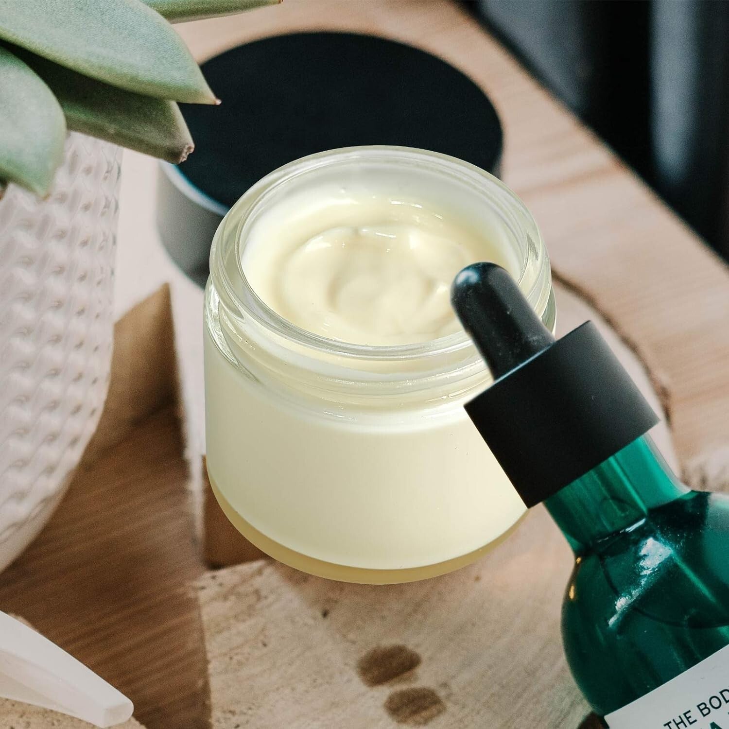 Stackable 2oz Clear Glass Jars with Airtight Black Lids - Ideal for Travel & DIY