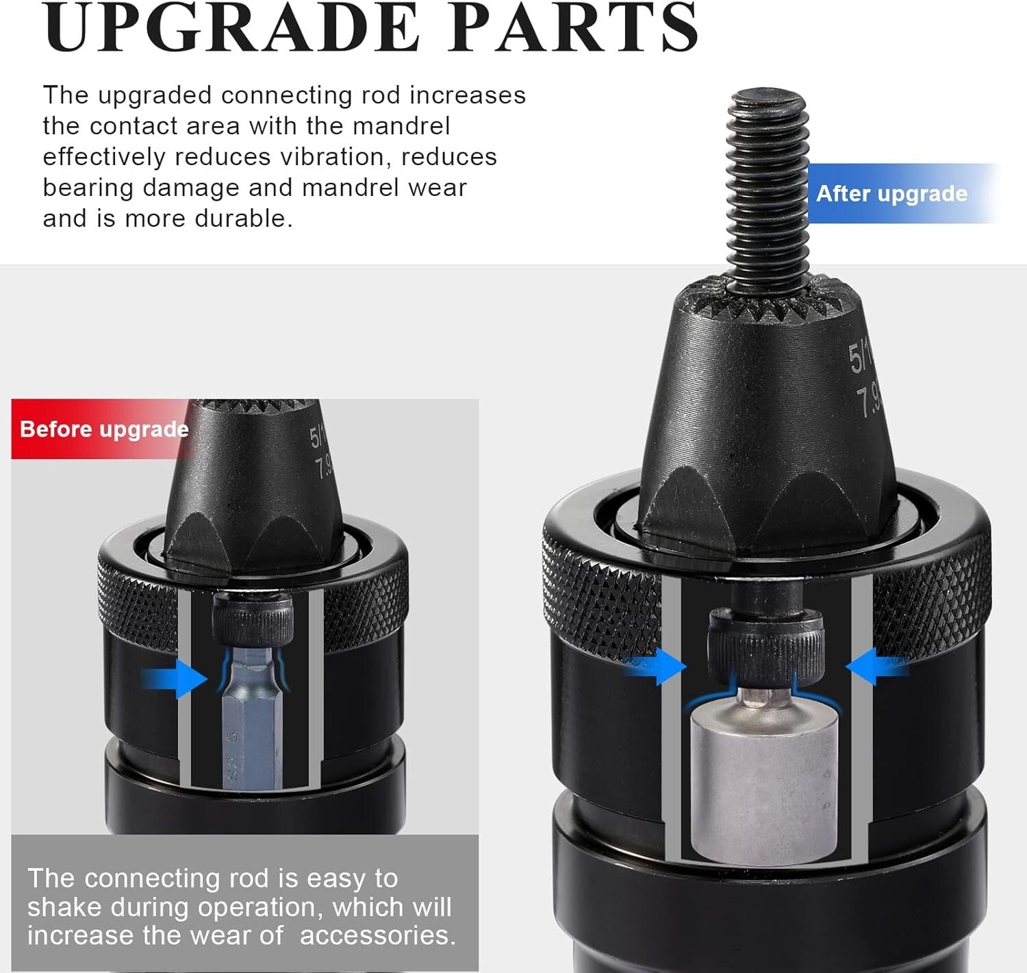 3-in-1 Pneumatic Rivet Nut Gun - Adjustable Speed & Self-Locking Heads Included