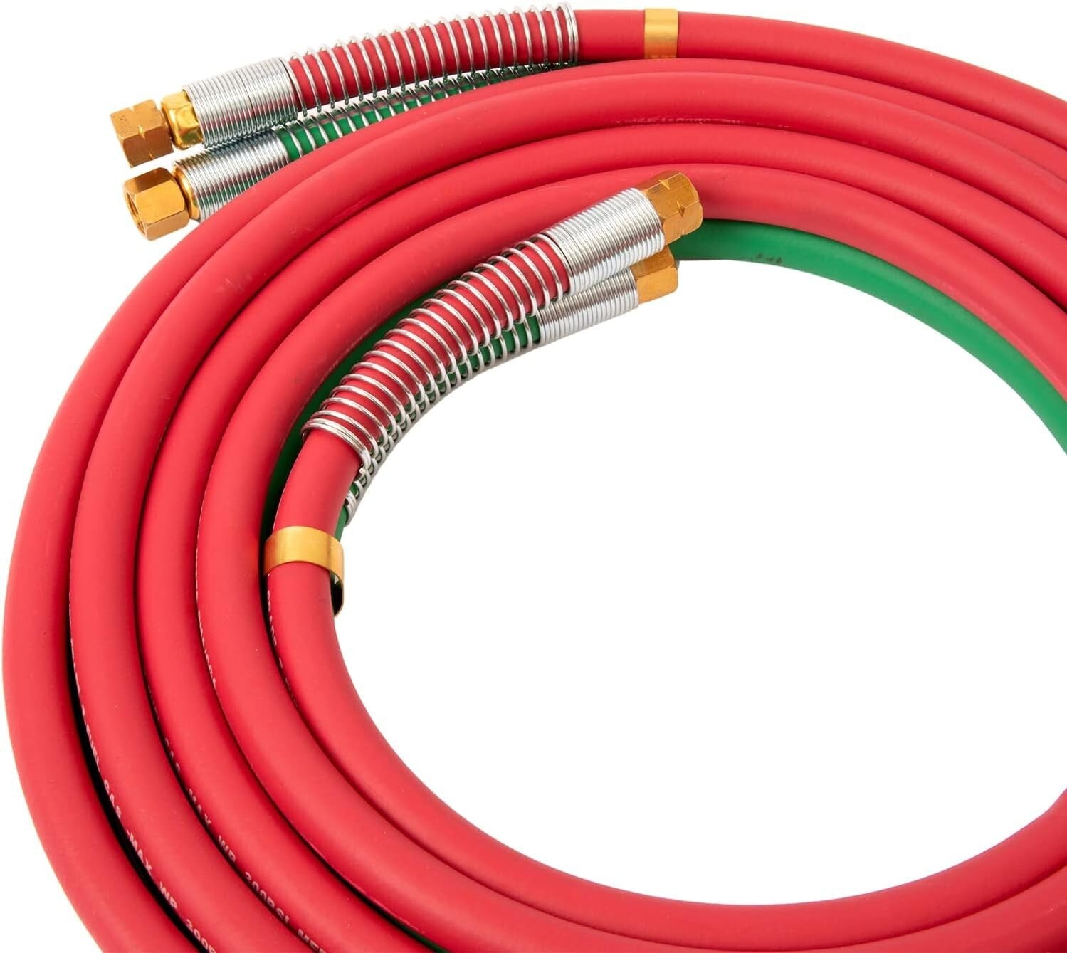 1-Year Warranty Oxy Acetylene 1/4" Hose Set with B Fittings & Strain Relief