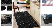 Load image into Gallery viewer, Handmade 3' x 5' Washable Boho Black Rug for Indoor Spaces - Versatile Decor
