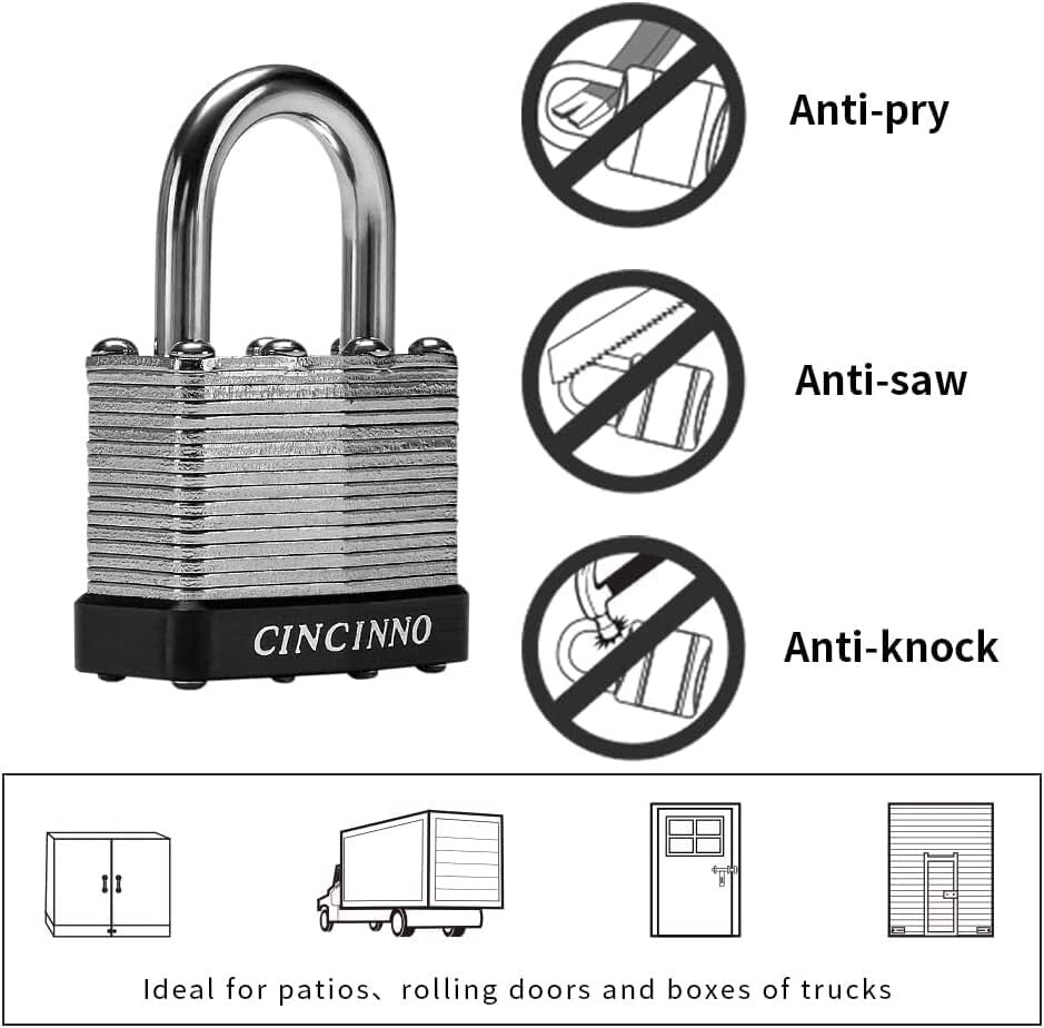 72 Pack Heavy Duty Laminated Padlocks with Keyed Alike Security Solutions