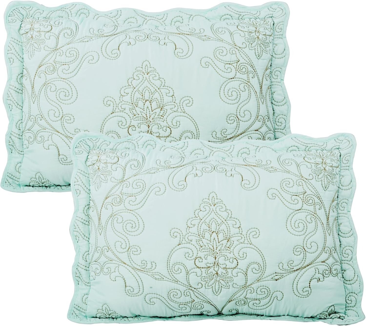 Elegant Oversized Queen 4-Piece Reversible Bedspread Set in Blue Floral Pattern