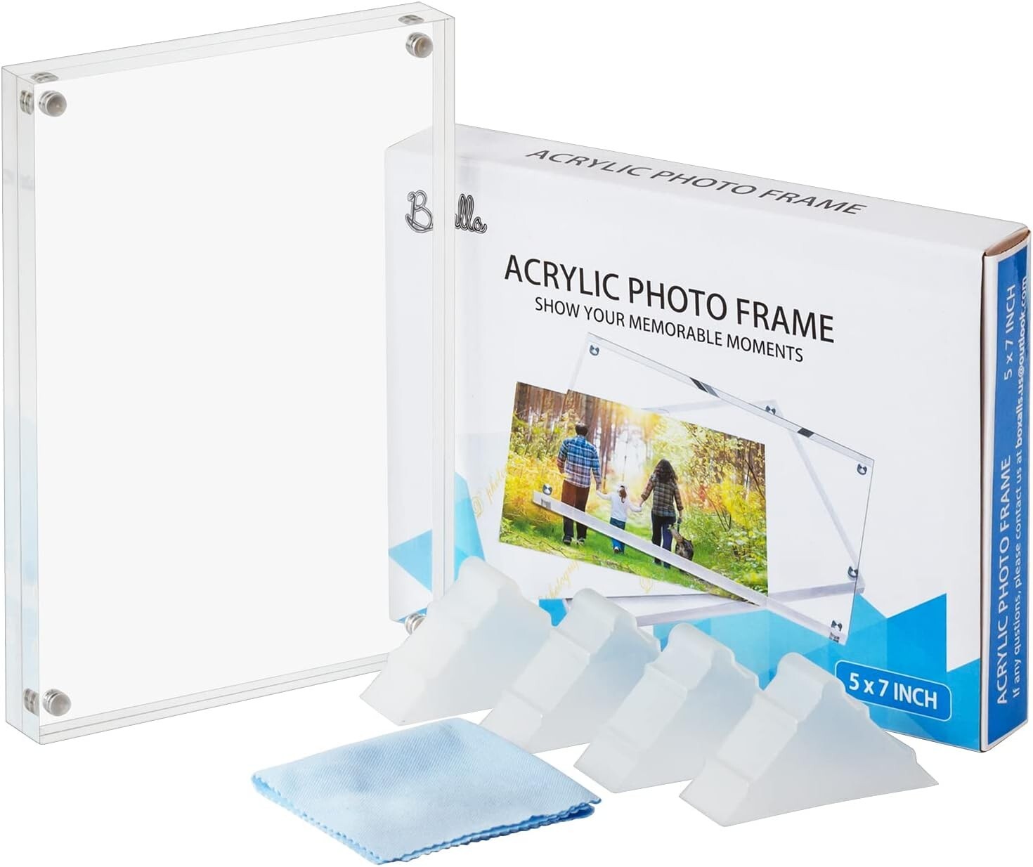 Clear Double-Sided 5x7 Acrylic Frames with Magnetic Hold - Perfect Gift