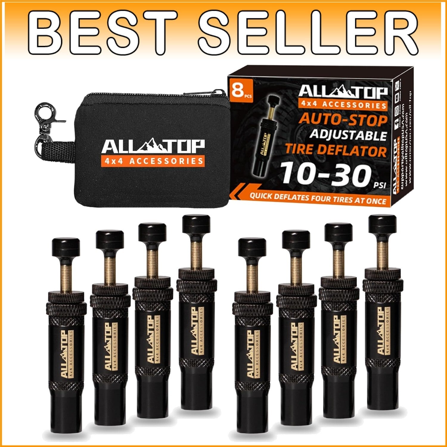 Adjustable Auto-Stop Tire Deflator Kit 10-30 PSI - Offroad Adventure Essential