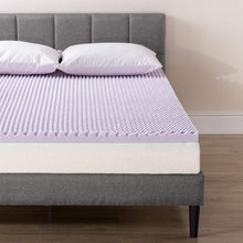 Load image into Gallery viewer, Lavender Infused King Size Memory Foam Mattress Topper with Egg Crate Design