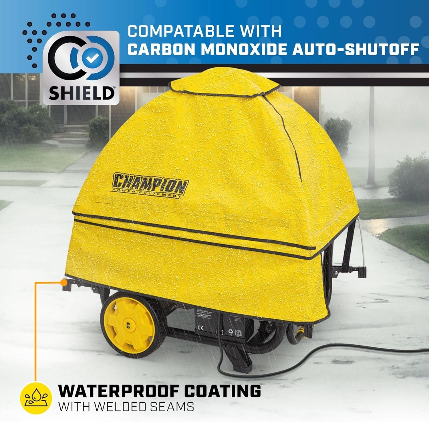 NFPA Rated Waterproof Cover for 4,000-12,500 Watt Generators - GenTent Support