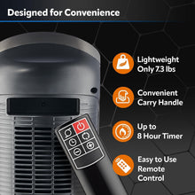 Load image into Gallery viewer, Efficient Widespread Oscillating Tower Heater with Adjustable Thermostat &amp; Timer