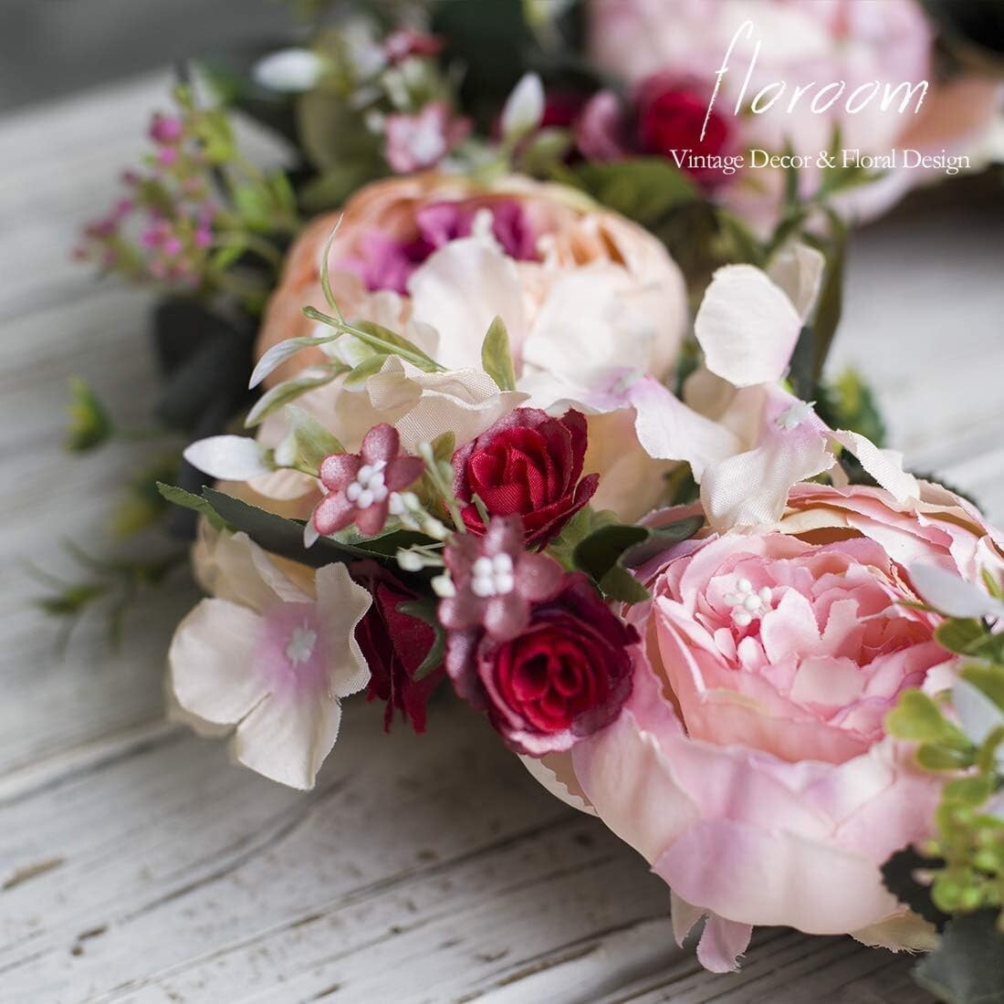 Durable 15.5''-16'' Flower Wreath - Elegant Spring and Summer Door Accessory