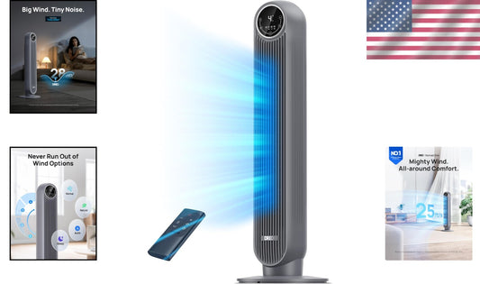 Advanced Tower Fan with 90° Oscillation - Safe, Easy-Clean Cooling Solution