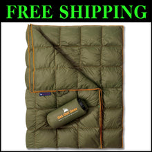 Load image into Gallery viewer, Puffy Packable Down Camping Blanket - Lightweight &amp; Water-Resistant Comfort