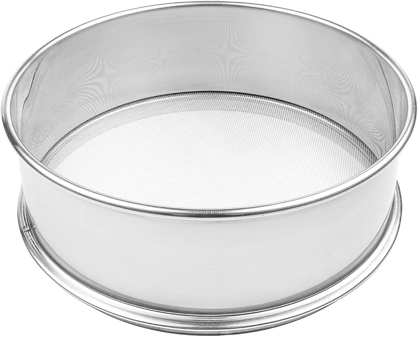 Commercial-Grade Stainless Steel Flour Sifter with Fine Mesh - 14" Diameter