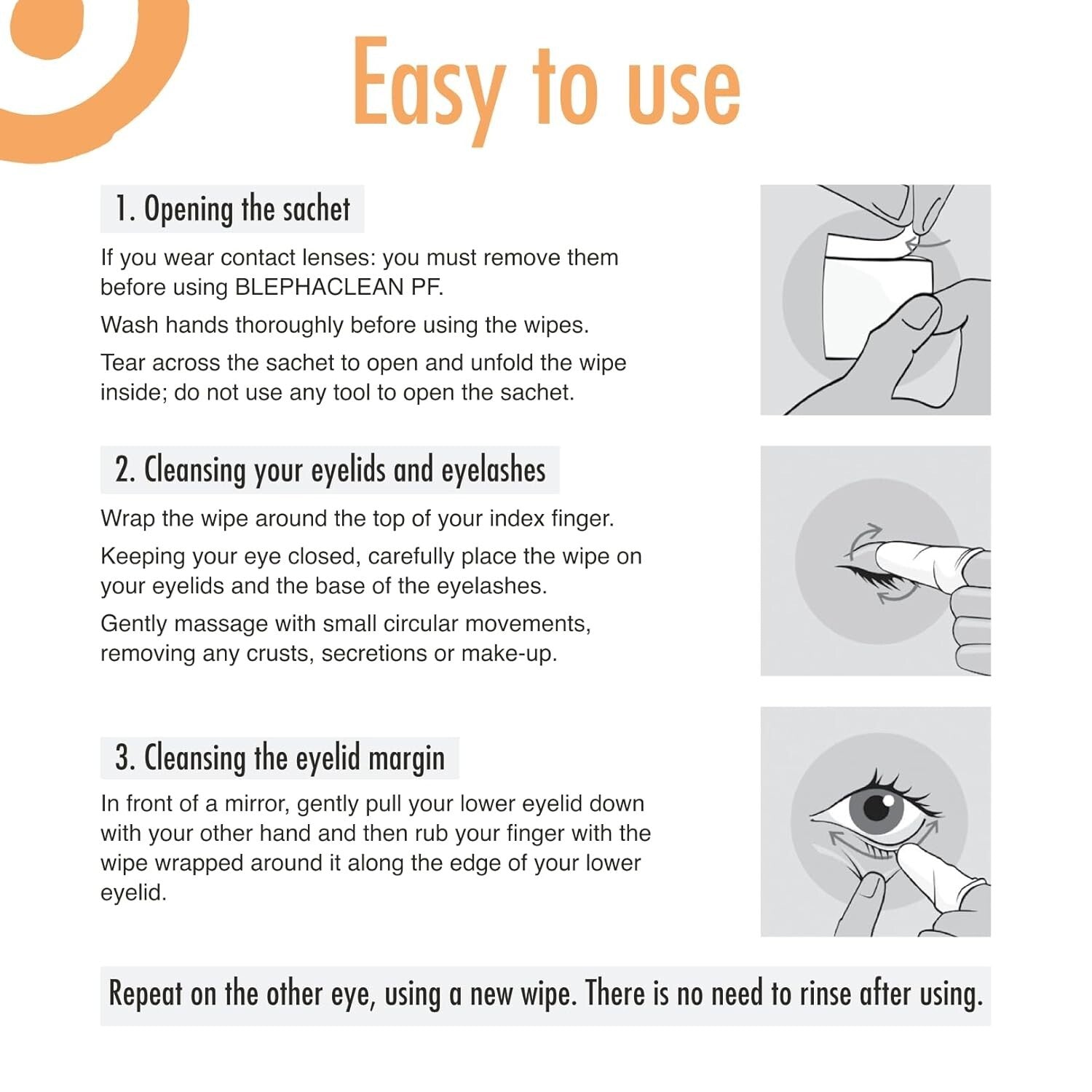 60 Sterile Fragrance-Free Eyelid Wipes for Daily Hygiene & Blepharitis Care