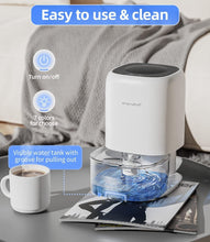 Load image into Gallery viewer, Compact 35 OZ Dehumidifier for Bedroom &amp; Bathroom - Efficient Humidity Control