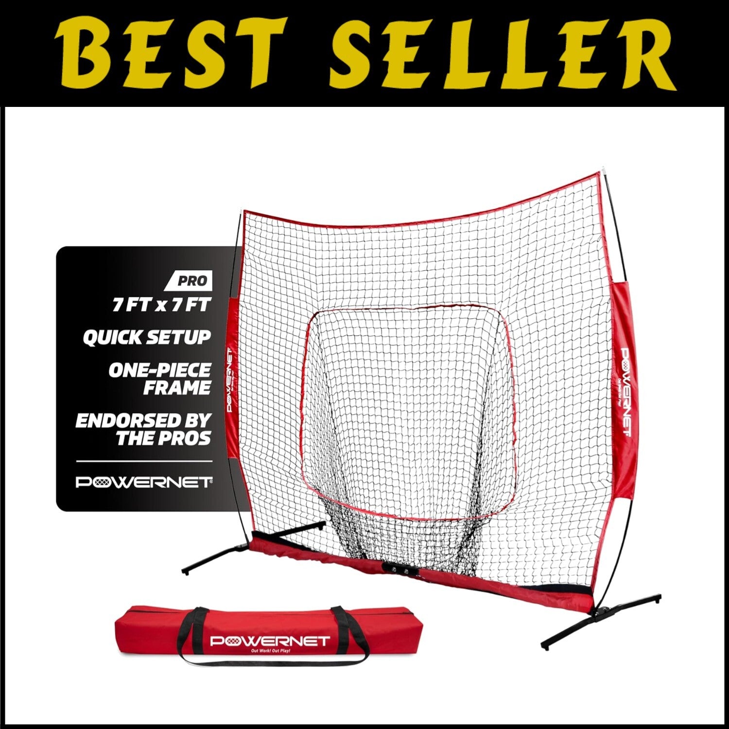 Durable 7x7 Softball & Baseball Net for Hitting, Pitching, and Throwing Practice