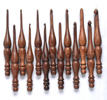 Load image into Gallery viewer, Set of 13 Handmade Rosewood Crochet Hooks - Smooth &amp; Comfortable Knitting Tools