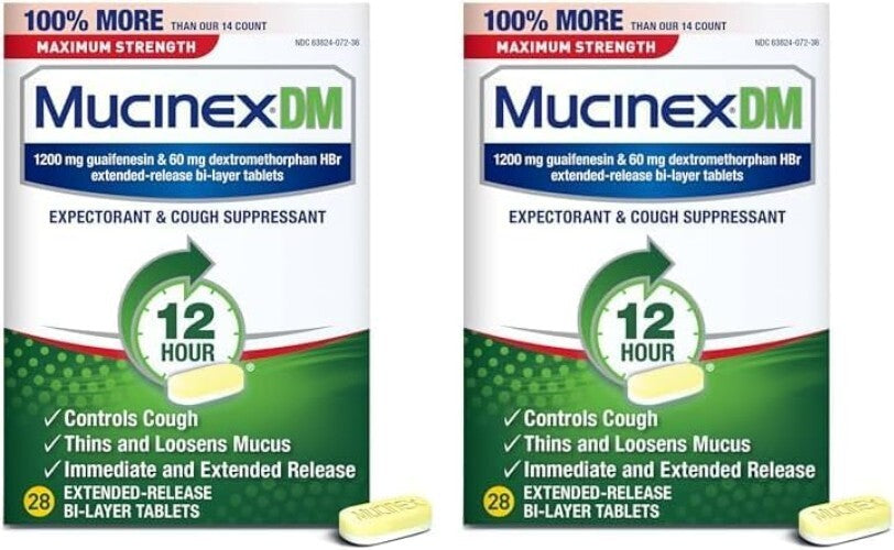DM 12 Hour Cough & Chest Congestion Relief Tablets - 1200mg Guaifenesin Duo