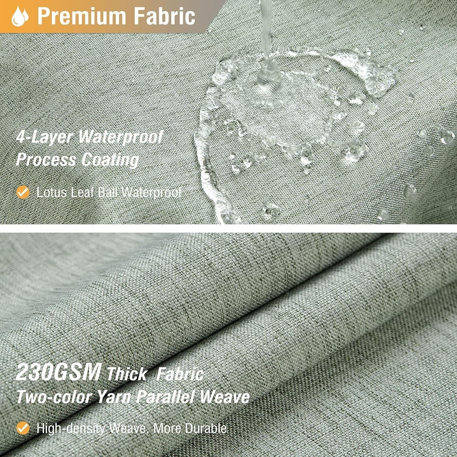 Elegant Sage Green 108x72 Linen Textured Shower Curtain Set - Includes Hooks