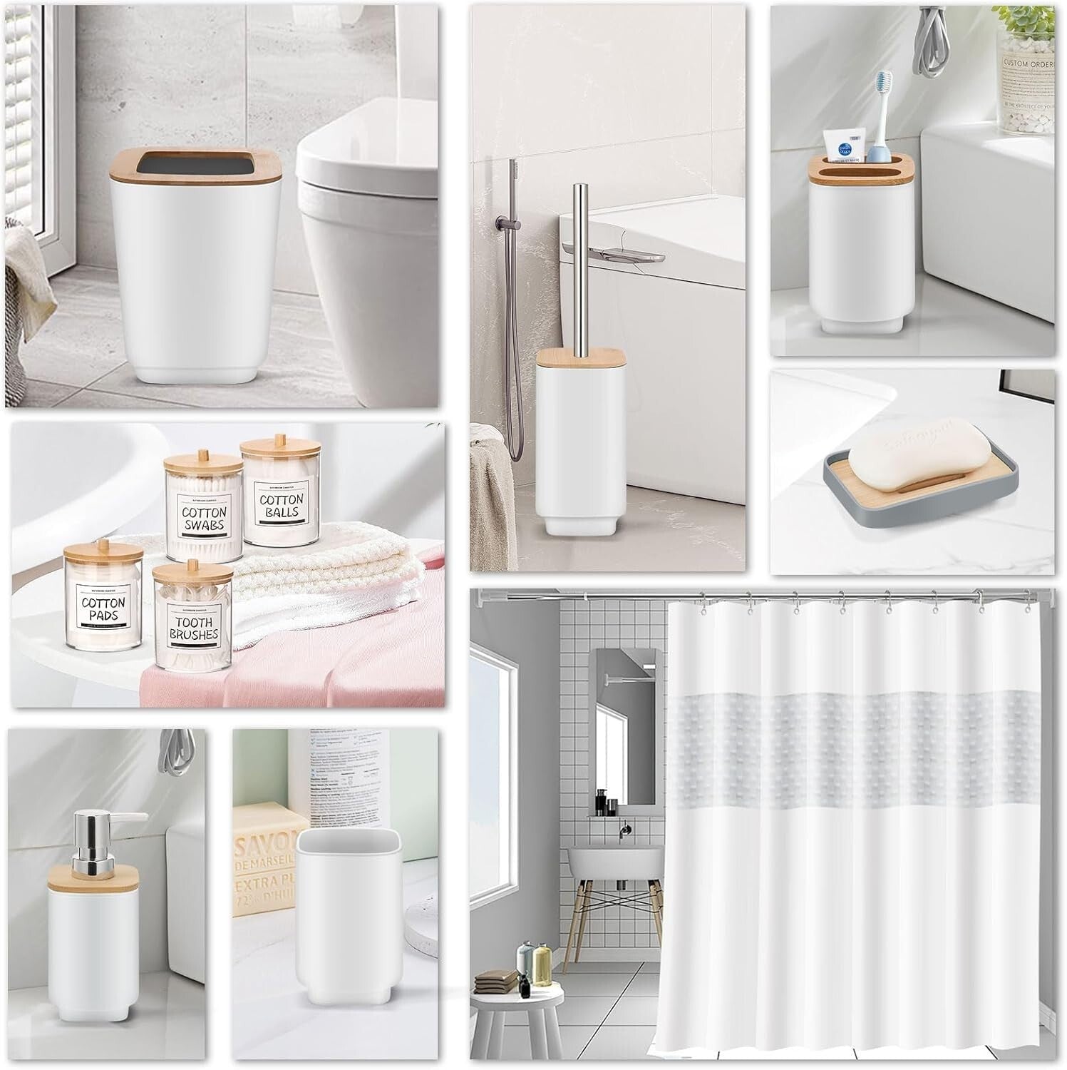 Durable and Stylish 11-Piece White Bathroom Essentials - Perfect Gift Option