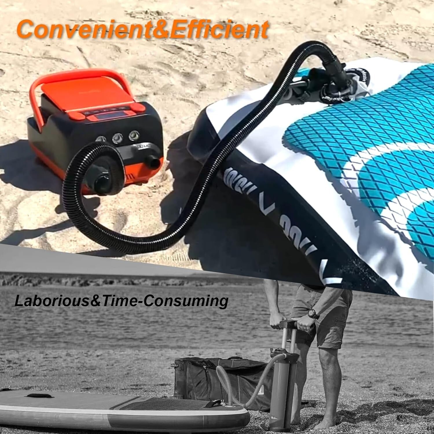 Portable 12V Electric Air Pump with Digital Display for Quick Inflation