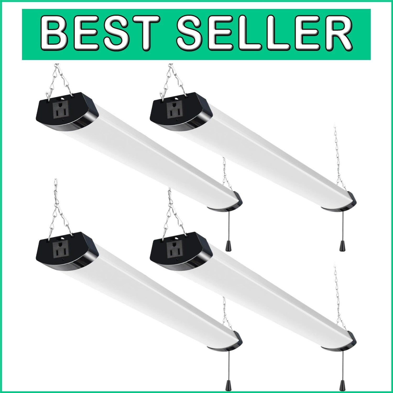 4FT Linkable LED Shop Light - 8000 Lumens, 70W Energy Efficient Garage Lighting