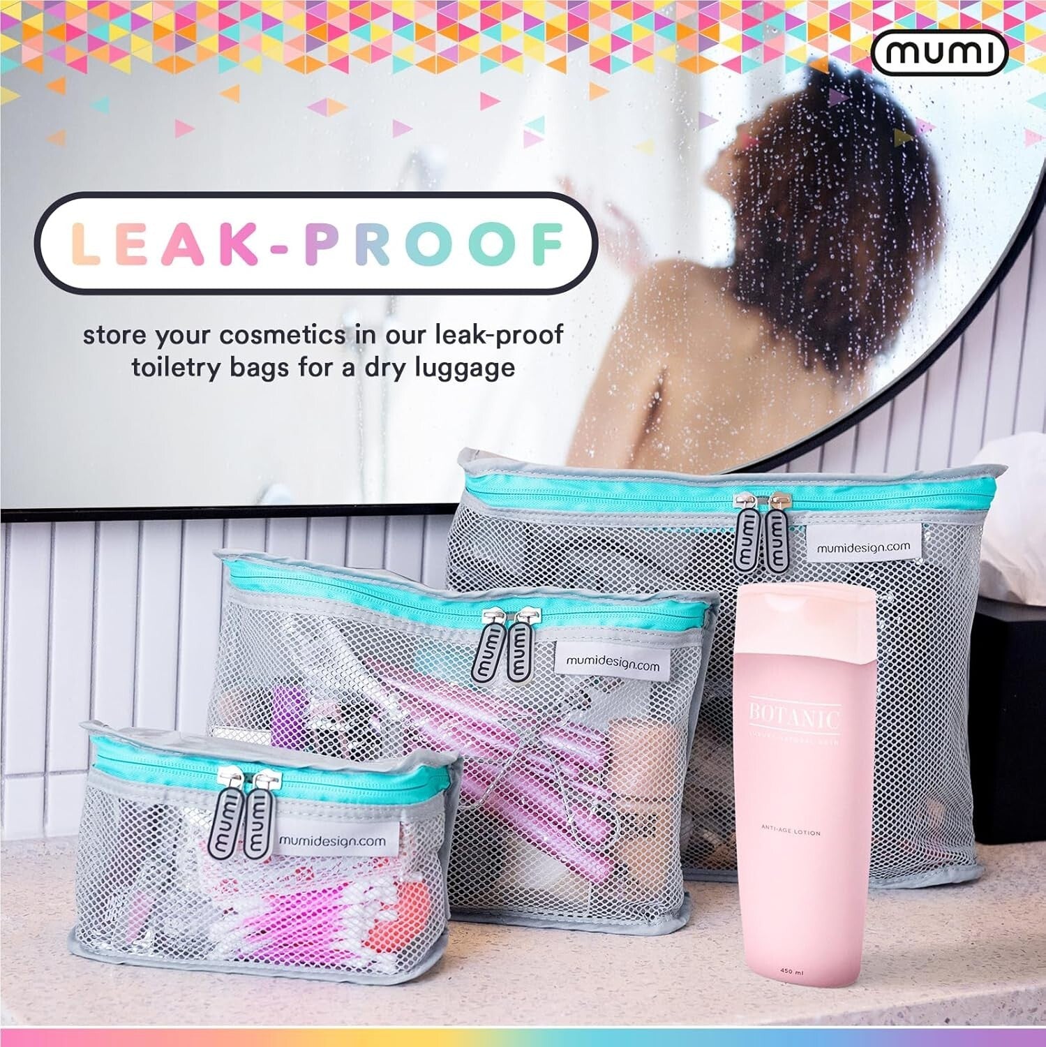 Durable & Clear Travel Toiletry Bag Set of 3 - Perfect for Packing Essentials