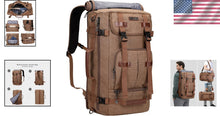Load image into Gallery viewer, Convertible Canvas Travel Backpack with Leather Accents - 22" Stylish Design