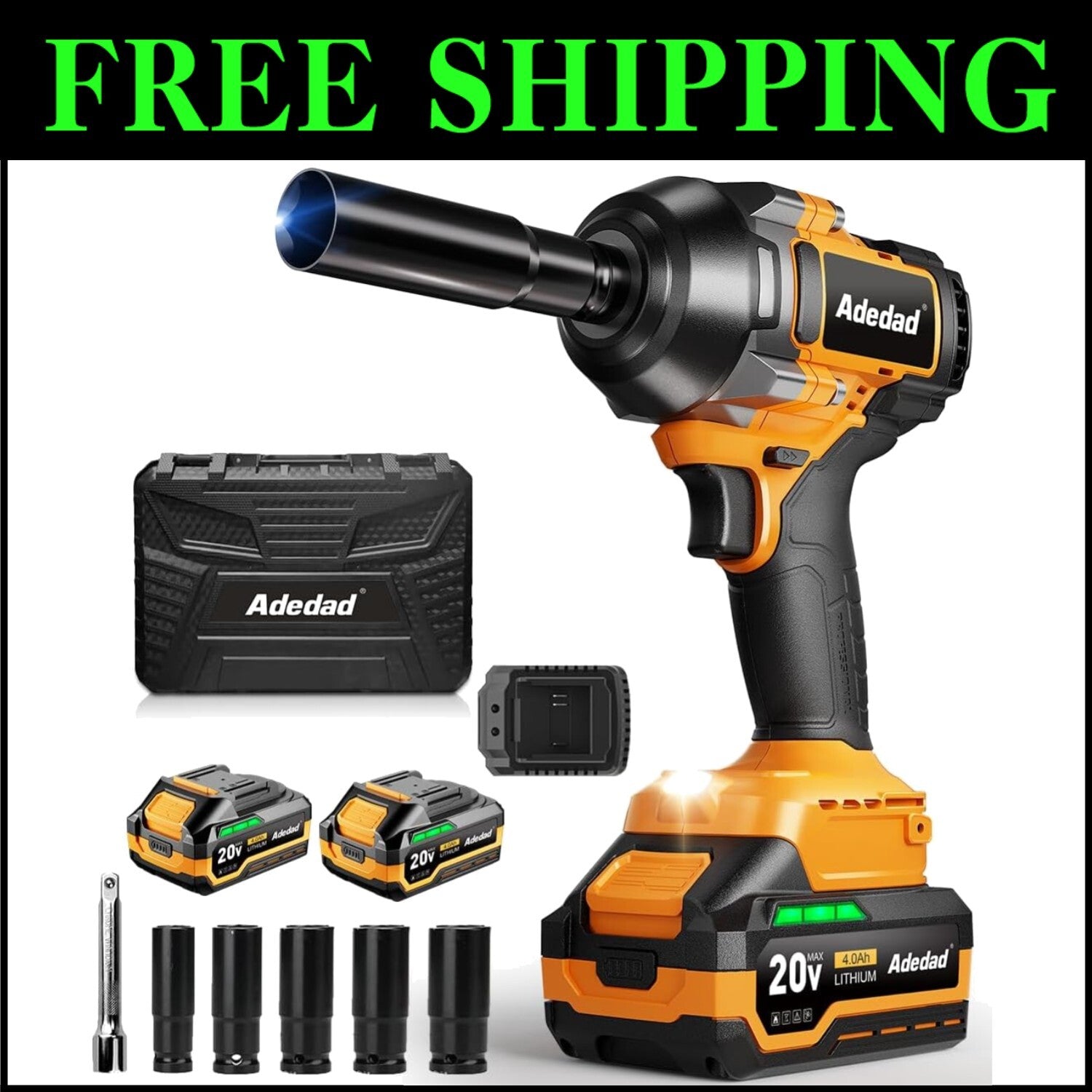 Compact 20V Brushless Impact Gun | 1000Nm Torque with Dual Batteries Included