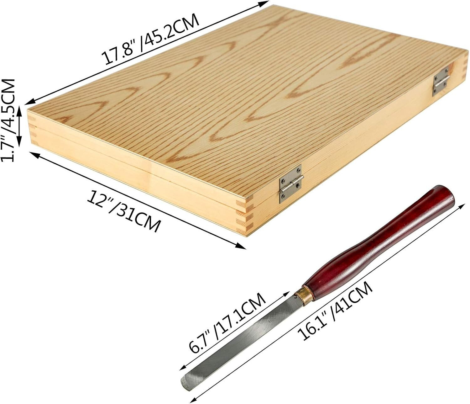 8-Piece HSS Steel Wood Lathe Chisel Set with Eucalyptus Handles in Wooden Case