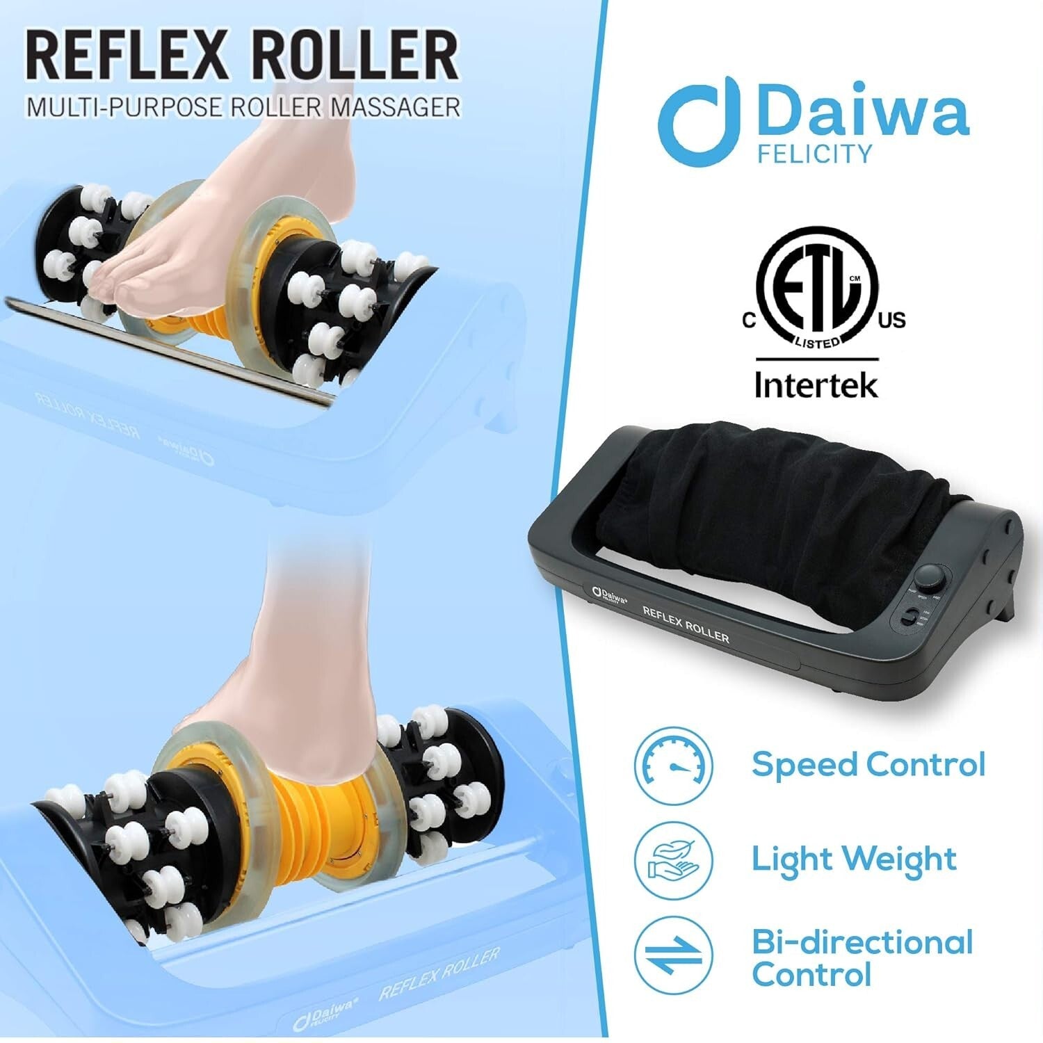 Electric Shiatsu Foot Massager with Calf Roller for Pain Relief and Relaxation