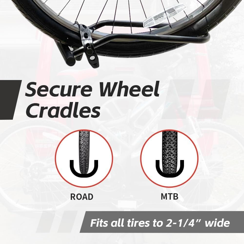 Compact 2-Bike Hitch Mount Platform with Secure Clamp for Easy Transportation