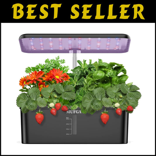 Indoor Hydroponics Growing System with LED Grow Light - 12 Pods Mini Garden Kit