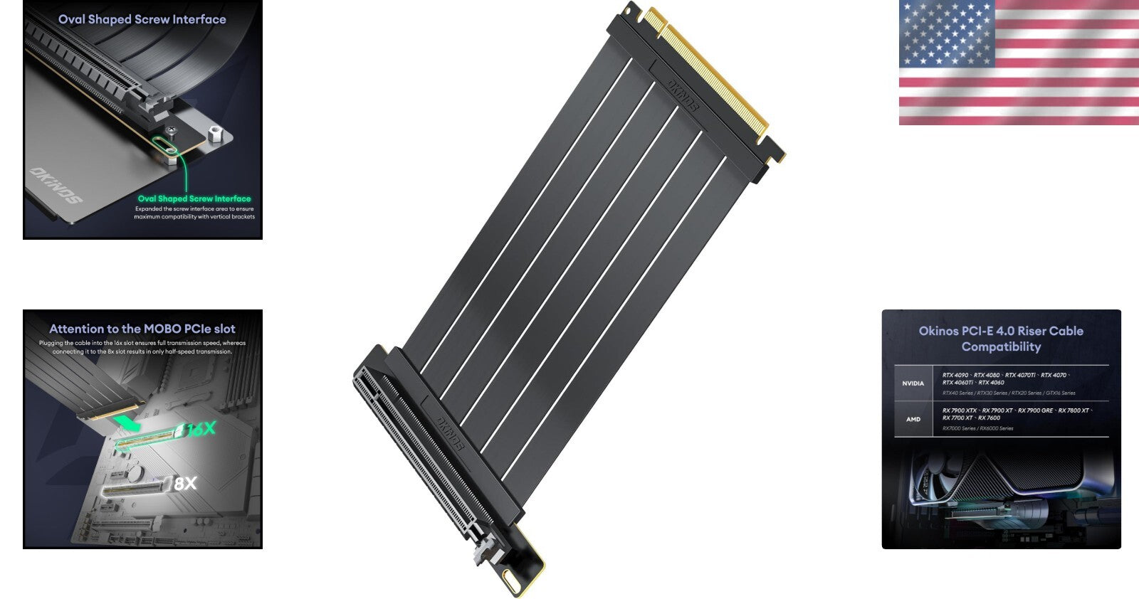 Flexible 150mm PCI-E Riser Cable - Gold-Plated Adapter for Maximum Transfer