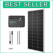 Load image into Gallery viewer, Complete 100W Solar Kit: Panel, Controller &amp; Accessories for Easy Installation