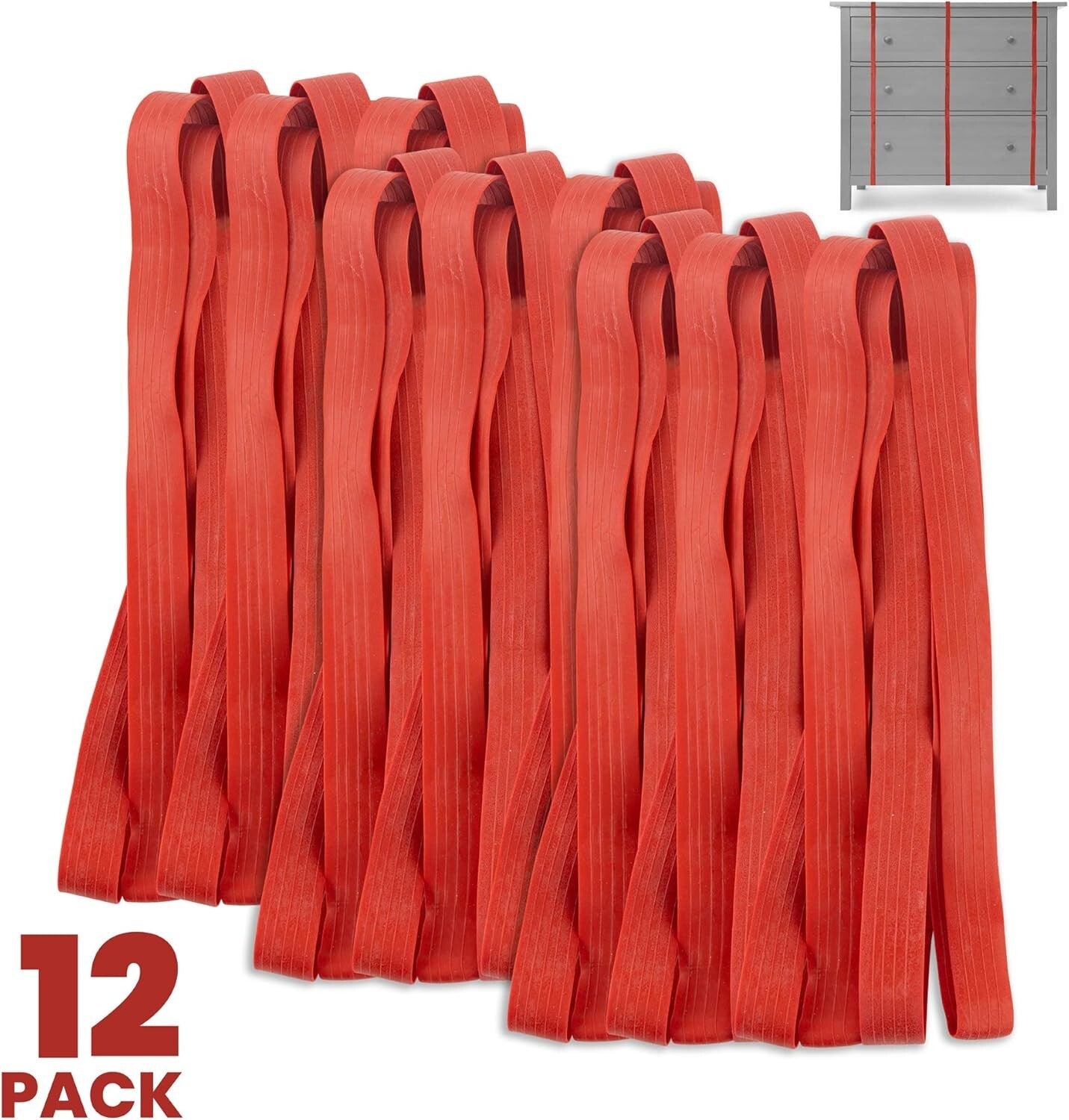 Professional-Grade 42-Inch Rubber Bands - Premium 12-Pack for Moving Essentials