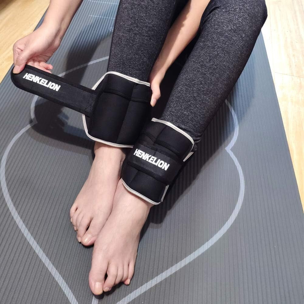 Adjustable Ankle Weights Set - 1 Pair 2-10 Lbs for Ultimate Fitness Training
