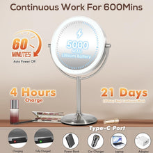 Load image into Gallery viewer, High-Definition 9" Rechargeable Makeup Mirror - Touch Dimmable &amp; Travel-Friendly