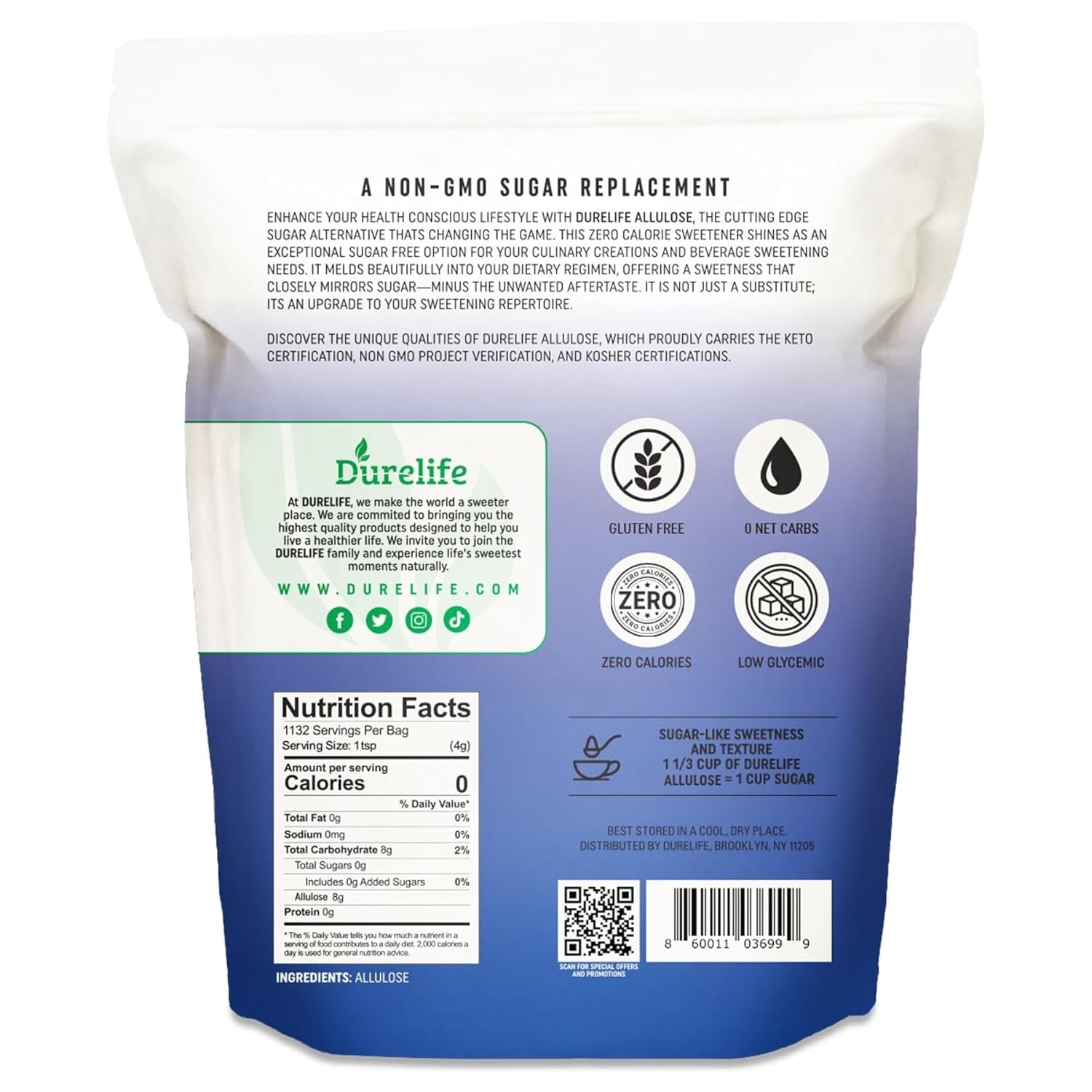 100% Pure Keto Friendly Allulose Sweetener - 10 lb, Natural Flavor, NO Fillers