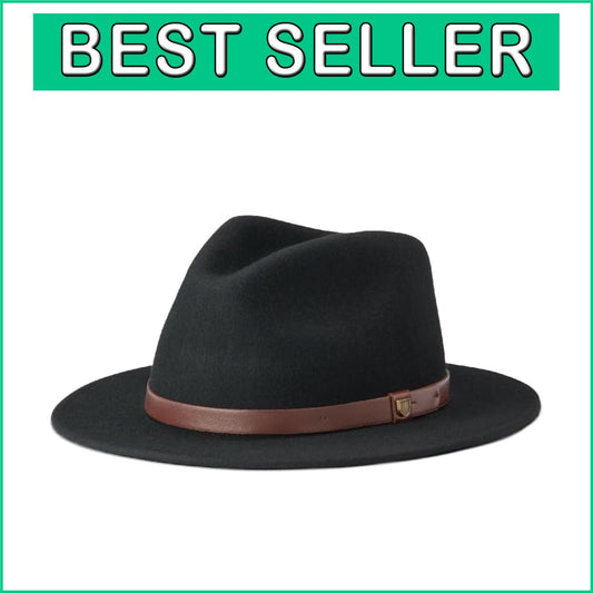 Classic Vintage Wool Felt Fedora with Adjustable Strap & Faux Leather Band