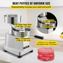 Load image into Gallery viewer, Easy-Clean 5-Inch Burger Press with 1000 Patty Papers for Restaurant &amp; Home Use