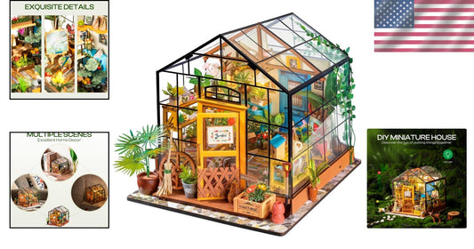 Exquisite 1:24 Scale Mini Dollhouse Kit with LED - Holiday & Birthday Gift