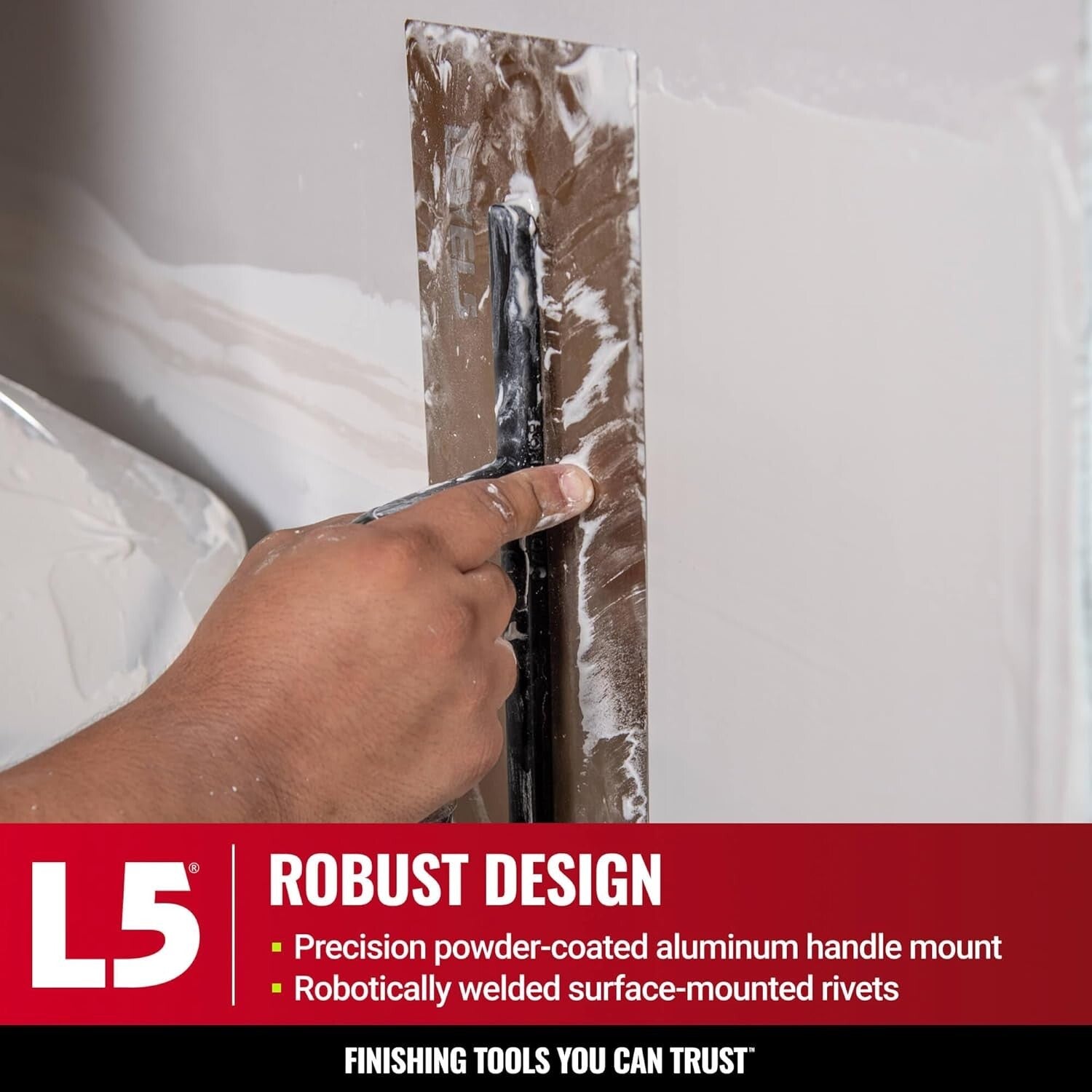 Durable 16" Flat Trowel with Impact-Resistant Handle for Perfect Wall Finishes