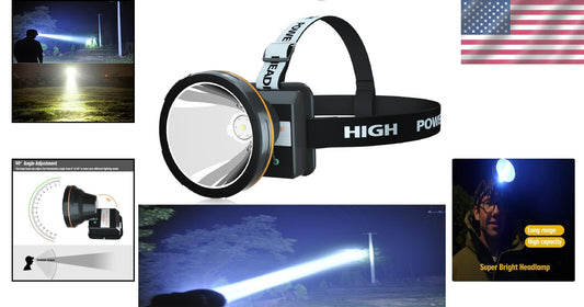 Super Bright 5000 Lumen Rechargeable LED Headlamp - Ideal for Outdoor Adventures