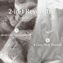 Load image into Gallery viewer, Luxurious Light Grey Poly Fur Throw Blanket, King/Cal King - All-Season Comfort