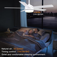 Load image into Gallery viewer, 52 Inch White DC Ceiling Fan with Remote &amp; Dimmable LED Light - Modern Elegance