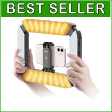 Load image into Gallery viewer, Portable Cell Phone Stabilizer with High-CRI Ring Light for Vlogging &amp; Streaming